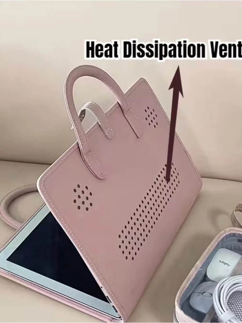 Elegant Pink Structured Tote Bag - Unbranded